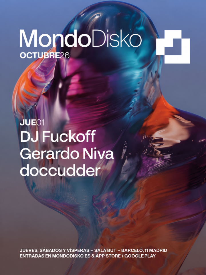 Mondo Disko recibe el 1 de octubre en Sala But, Madrid, a DJ Fuckoff, Gerardo Niva y doccudder.