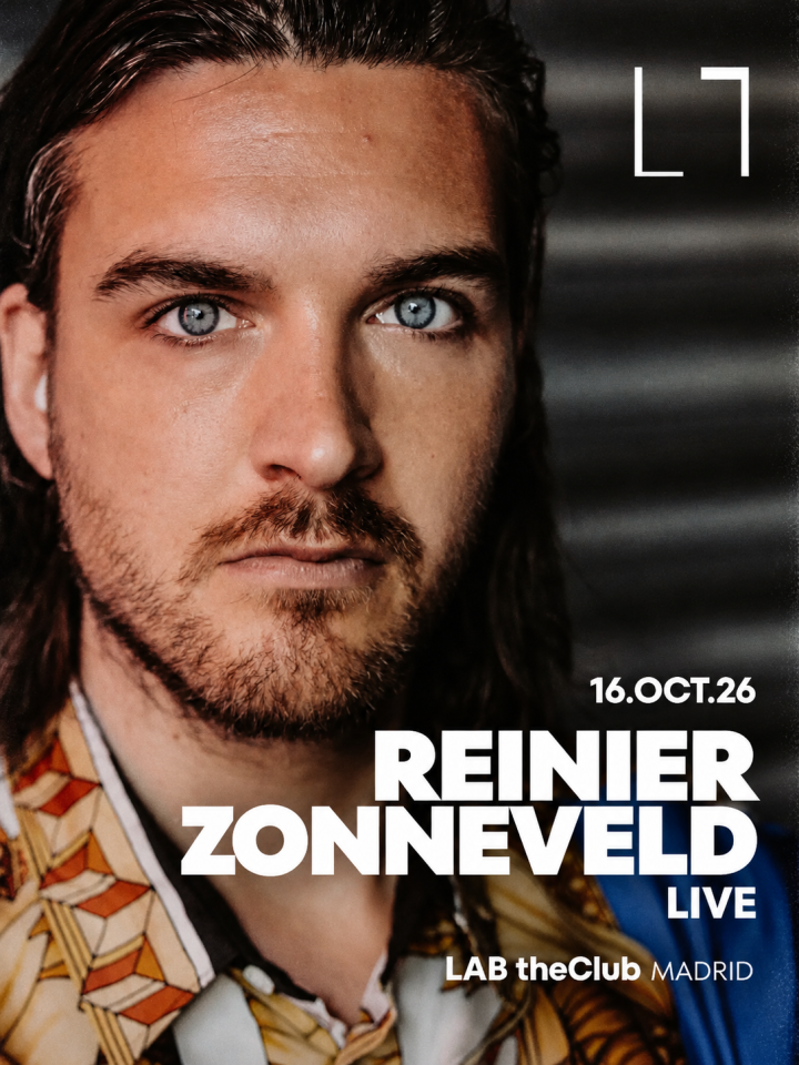 Reinier Zonneveld Live llega el 16 de octubre a LAB theClub, Madrid, con un directo centrado en Techno y Acid Techno.