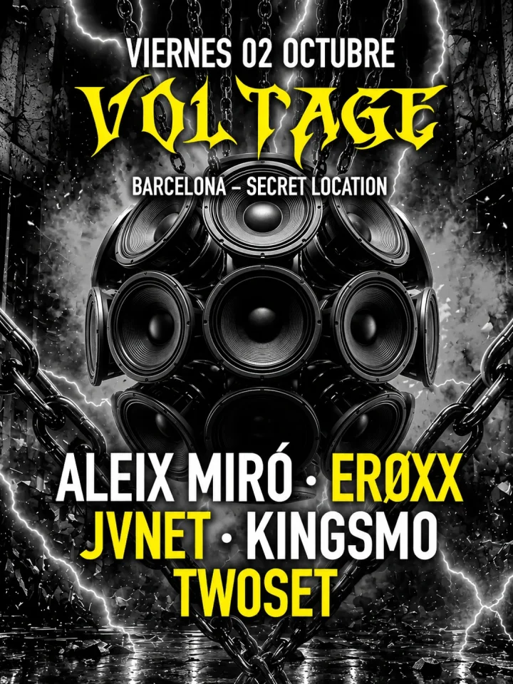 Cartel de VOLTAGE: 2 de octubre de 2026 en Detroit Club, Barcelona