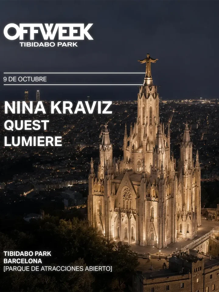 Cartel de OFFWEEK: 9 de octubre de 2026 en Tibidabo Park – Parc d’Atraccions del Tibidabo, Barcelona con Nina Kraviz y Quest