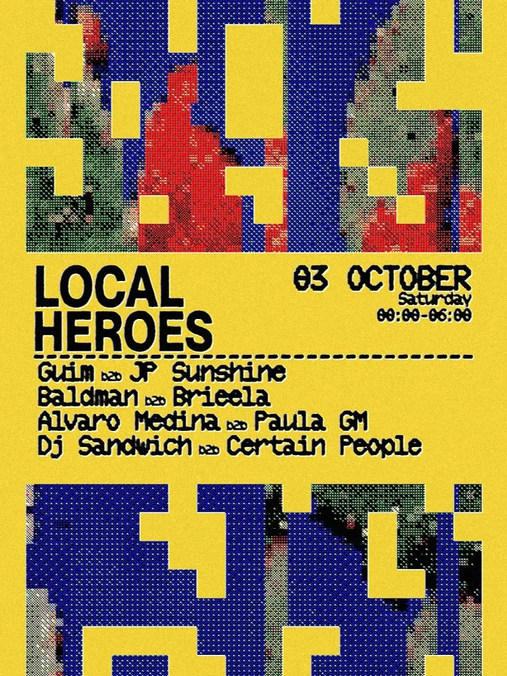 Cartel de LOCAL HEROES: 3 de octubre de 2026 en La Terrrazza, Barcelona con Guim y JP Sunshine