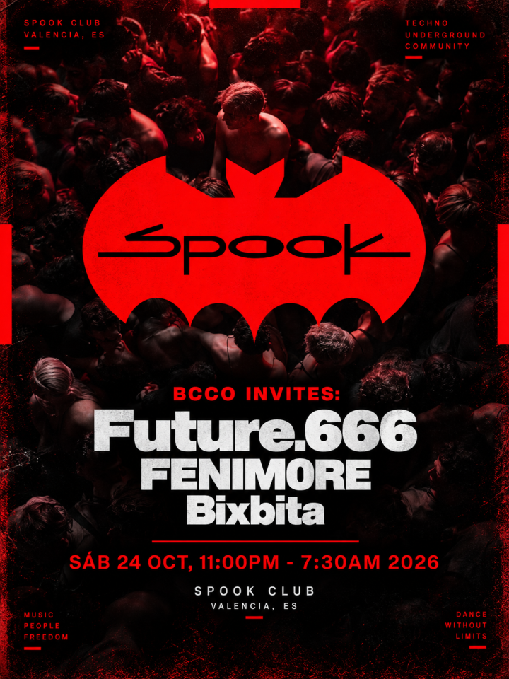 BCCO Invites llega a Spook Valencia el 24 de octubre con future.666, FENIM0RE y BIXBITA.