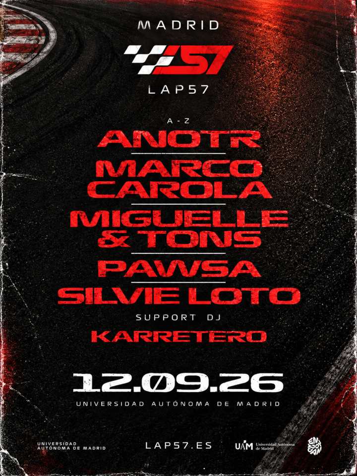 LAP57 Madrid Race Week reúne a ANOTR, Marco Carola, PAWSA, Miguelle & Tons, Silvie Loto y Karretero el 12 de septiembre en la UAM, Madrid.