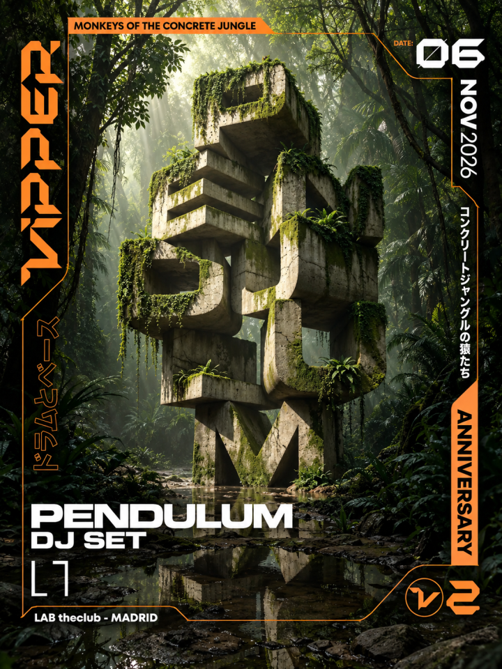VIPPER CLUB II ANIVERSARIO llega el 6 de noviembre a LAB theClub, Madrid, con Pendulum DJ Set y SOTA en una noche de Drum & Bass.
