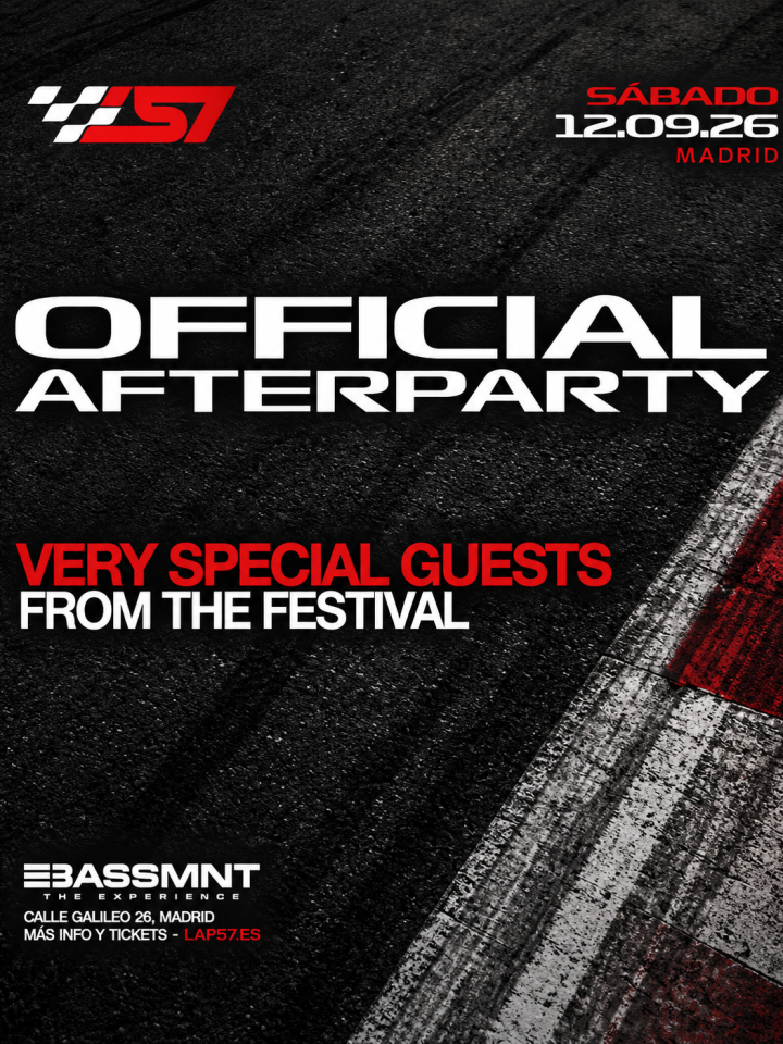 LAP57 - Official After Party llega el 12 de septiembre a The Bassement, Madrid, con invitados especiales procedentes del festival.