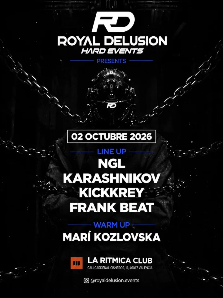 Cartel de ROYAL DELUSION: 2 de octubre de 2026 en La Rítmica Club, Valencia