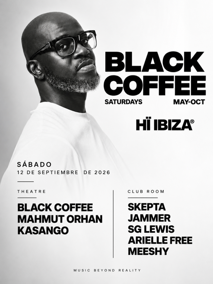 Black Coffee llega el 12 de septiembre a Hï Ibiza, junto a Mahmut Orhan, Kasango, Skepta, Jammer, SG Lewis, Arielle Free y Meeshy.
