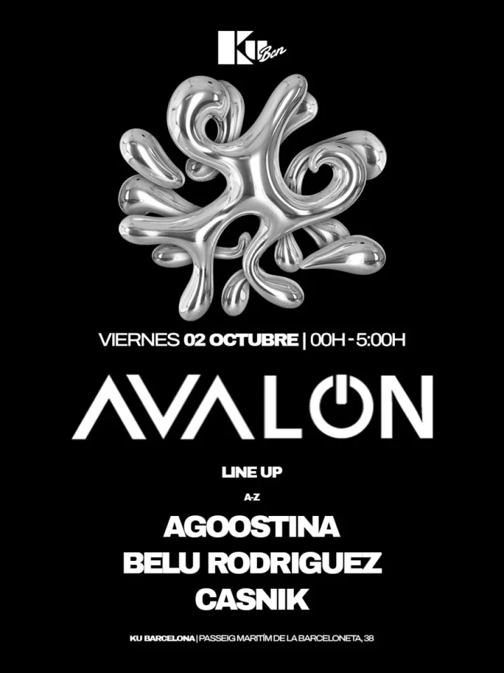 Cartel de AVALON: 2 de octubre de 2026 en Ku Barcelona, Barcelona