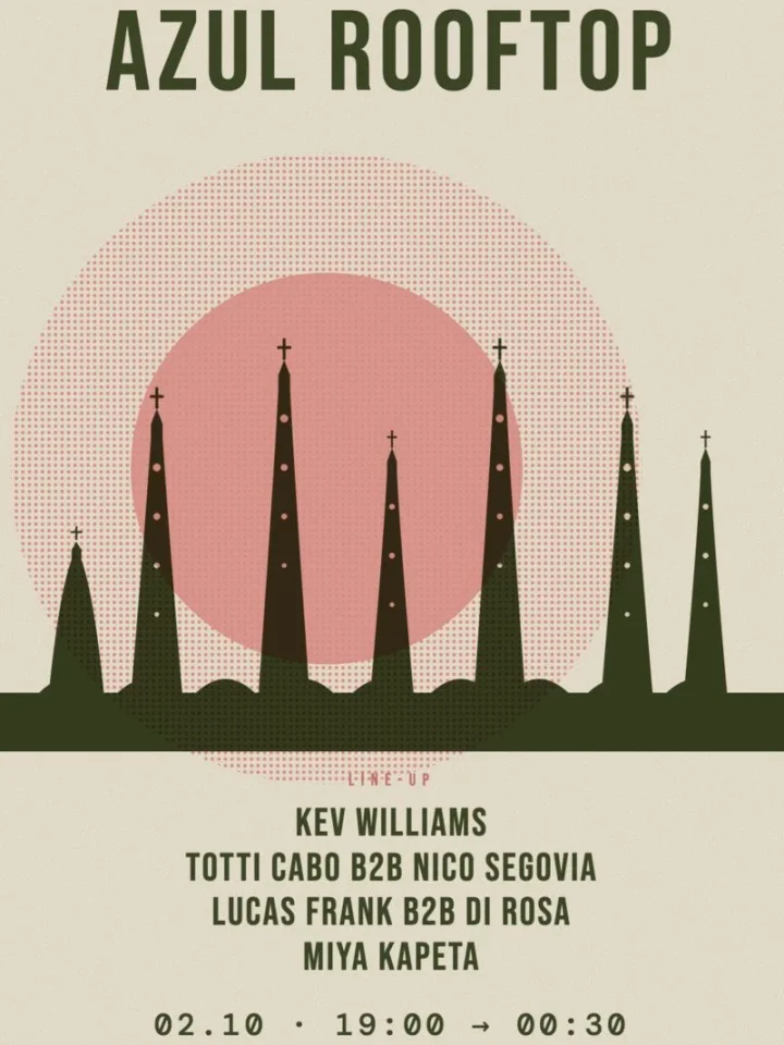 Cartel de AZUL SESSIONS ROOFTOP 360° VIEWS OVER BARCELONA: 2 de octubre de 2026 en Azul Rooftop Barceloneta, Barcelona