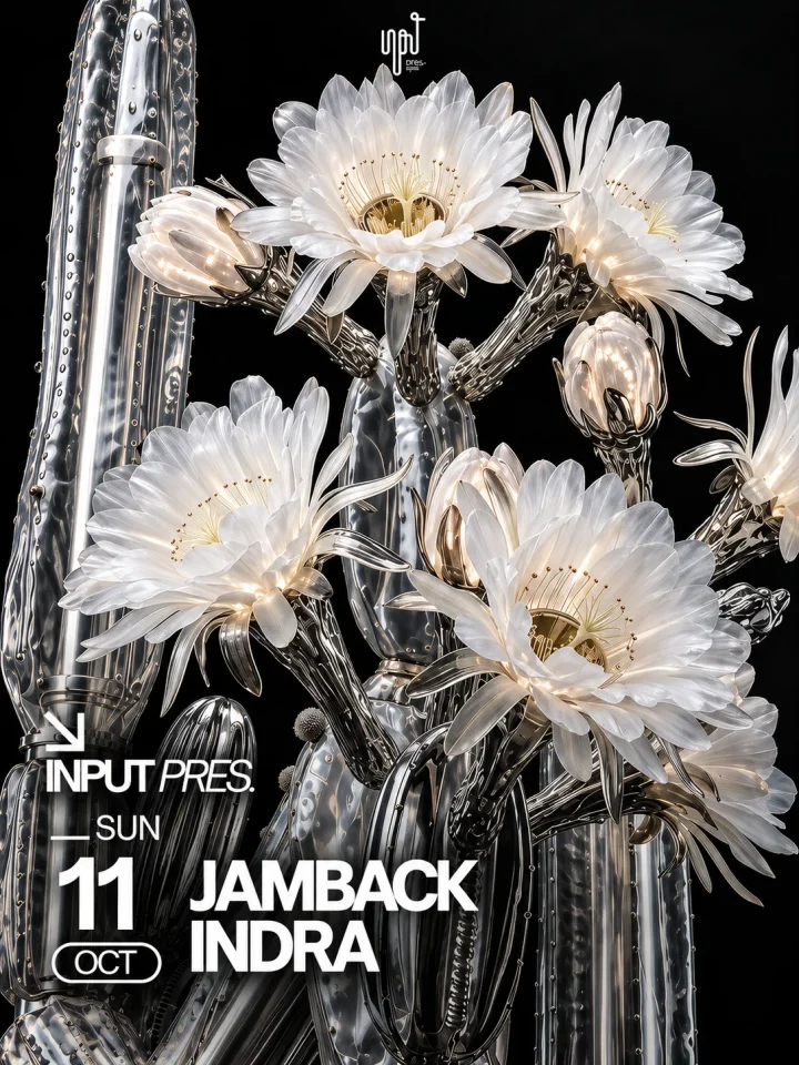 Cartel de INPUT PRES. JAMBACK & INDRA: 11 de octubre de 2026 en INPUT, Barcelona con Jamback y Indra