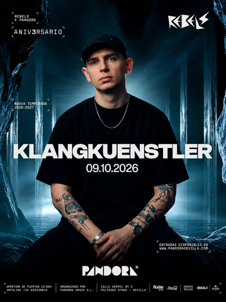 Klangkuenstler protagoniza el III Aniversario de Pandora el 9 de octubre en Pandora Sevilla, con una noche dedicada al Techno.