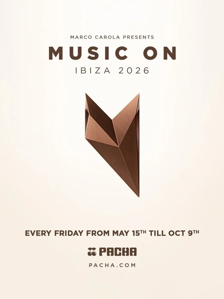 Cartel de MARCO CAROLA PRESENTS MUSIC ON – CLOSING PARTY (PART 1): 8 de octubre de 2026 en Pacha Ibiza, Ibiza