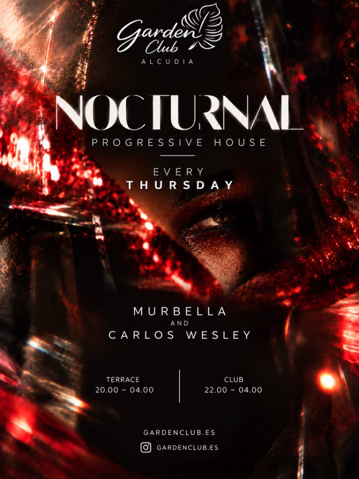 Cartel de NOCTURNAL: 24 de septiembre de 2026 en Garden Club, Alcudia