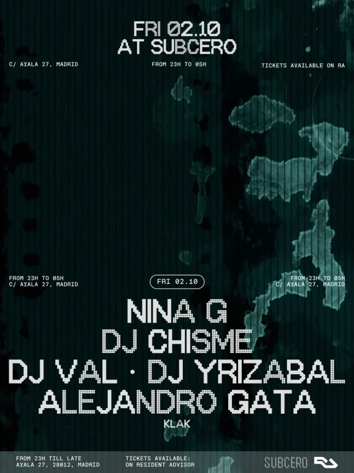 Cartel de SUBCERO CLUB X KLAK: 2 de octubre de 2026 en Subcero Club, Madrid