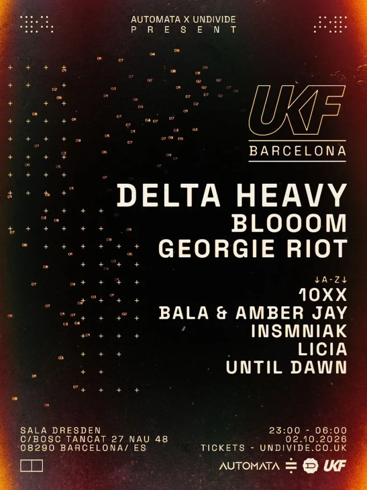 Cartel de UKF BARCELONA: 2 de octubre de 2026 en Sala Dresden, Barcelona